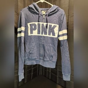 3/$25 Victoria's Secret Lightweight Zip Up Hooded Hoodie Sweatshirt Womens XS